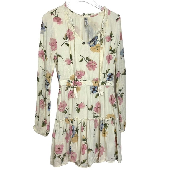 American Rag | Cream Pink Floral | V-Neck Dress | Size Small - Picture 5 of 5